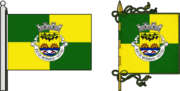 Bandeira e estandarte da freguesia de Rio de Moinhos - Rio de Moinhos civil parish, flag and banner Bandeira e estandarte da freguesia de Rio de Moinhos - Rio de Moinhos civil parish, flag and banner