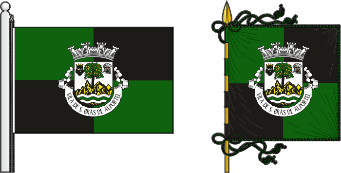 Bandeira e estandarte do município de São Brás de Alportel - São Brás de Alportel municipal flag and banner Bandeira e estandarte do município de São Brás de Alportel - São Brás de Alportel municipal flag and banner