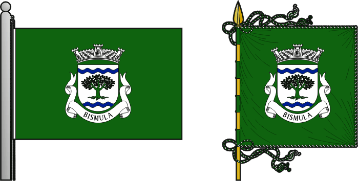 Bandeira e estandarte da freguesia de Bismula - Bismula civil parish, flag and banner Bandeira e estandarte da freguesia de Bismula - Bismula civil parish, flag and banner