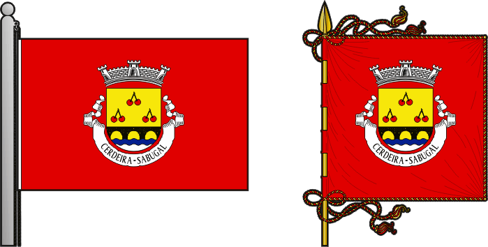 Bandeira e estandarte da freguesia de Cerdeira - Cerdeira civil parish, flag and banner Bandeira e estandarte da freguesia de Cerdeira - Cerdeira civil parish, flag and banner