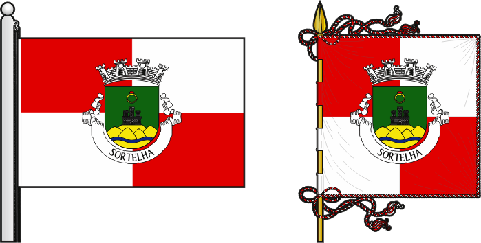 Bandeira e estandarte da freguesia de Sortelha - Sortelha civil parish, flag and banner Bandeira e estandarte da freguesia de Sortelha - Sortelha civil parish, flag and banner