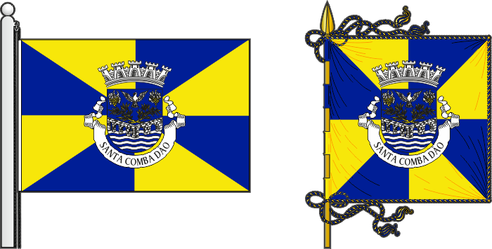 Bandeira e estandarte do Município de Santa Comba Dão - Santa Comba Dão municipal flag and banner Bandeira e estandarte do Município de Santa Comba Dão - Santa Comba Dão municipal flag and banner