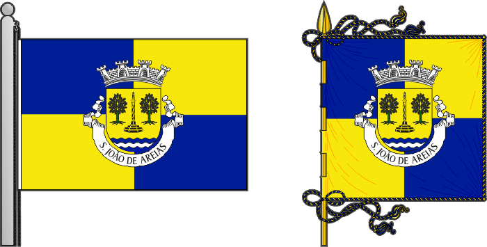 Bandeira e estandarte da freguesia de São João de Areias - São João de Areias civil parish, flag and banner Bandeira e estandarte da freguesia de São João de Areias - São João de Areias civil parish, flag and banner
