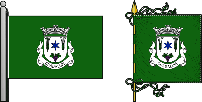 Bandeira e estandarte da freguesia de Guadalupe - Guadalupe civil parish, flag and banner Bandeira e estandarte da freguesia de Guadalupe - Guadalupe civil parish, flag and banner