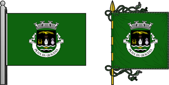 Bandeira e estandarte da freguesia de Praia (São Mateus) - Praia (São Mateus) civil parish, flag and banner Bandeira e estandarte da freguesia de Praia (São Mateus) - Praia (São Mateus) civil parish, flag and banner