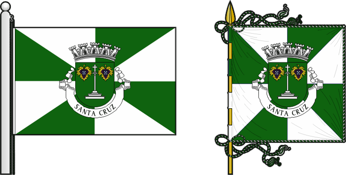 Bandeira e estandarte do Município de Santa Cruz - Santa Cruz municipal flag and banner Bandeira e estandarte do Município de Santa Cruz - Santa Cruz municipal flag and banner