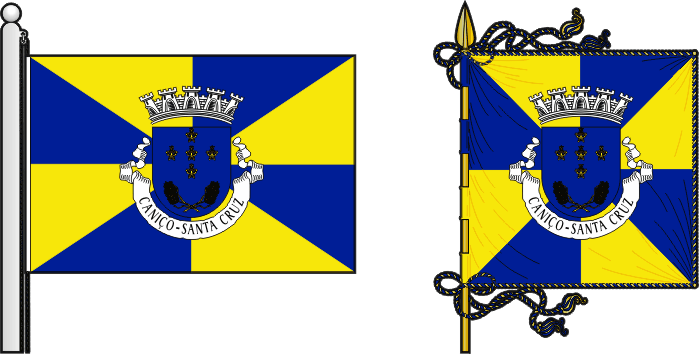 Bandeira e estandarte da freguesia de Caniço - Caniço civil parish, flag and banner