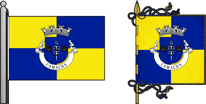 Bandeira e estandarte da freguesia de Camacha - Camacha civil parish, flag and banner Bandeira e estandarte da freguesia de Camacha - Camacha civil parish, flag and banner