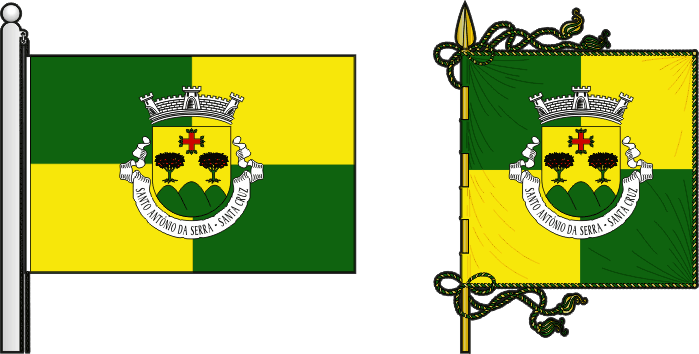 Bandeira e estandarte da freguesia de Santo António da Serra - Santo António da Serra civil parish, flag and banner Bandeira e estandarte da freguesia de Santo António da Serra - Santo António da Serra civil parish, flag and banner