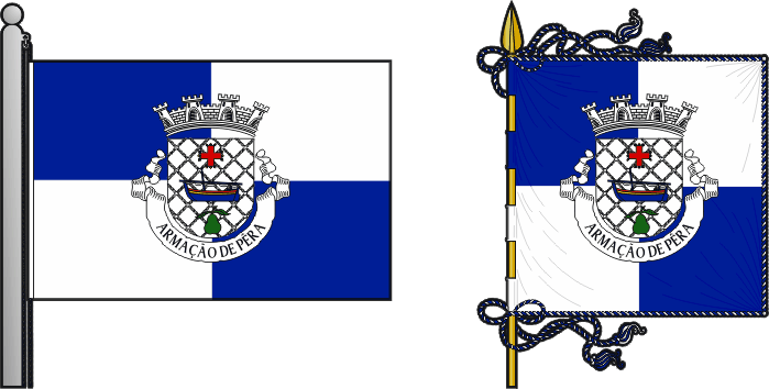 Bandeira e estandarte da freguesia de Armação de Pêra - Armação de Pêra civil parish, flag and banner Bandeira e estandarte da freguesia de Armação de Pêra - Armação de Pêra civil parish, flag and banner