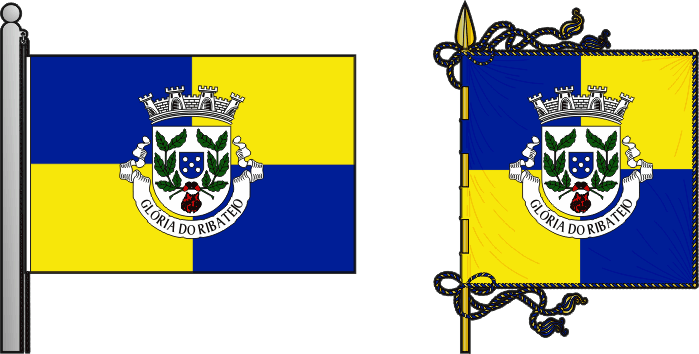 Bandeira e estandarte da antiga freguesia de Glória do Ribatejo - Glória do Ribatejo former civil parish, flag and banner