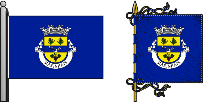 Bandeira e estandarte da freguesia de Marinhais - Marinhais civil parish, flag and banner Bandeira e estandarte da freguesia de Marinhais - Marinhais civil parish, flag and banner