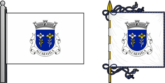 Bandeira e estandarte da freguesia de Alcaravela - Alcaravela civil parish, flag and banner