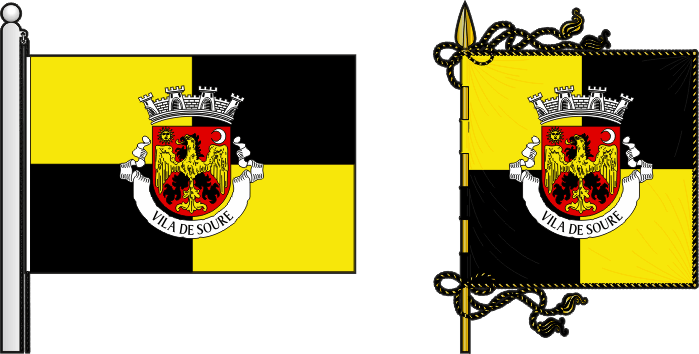 Bandeira e estandarte do Município de Soure - Soure municipal flag and banner