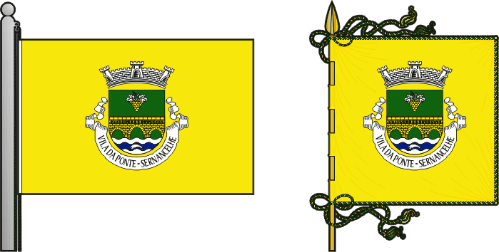 Bandeira e estandarte da freguesia de Vila da Ponte - Vila da Ponte civil parish, flag and banner