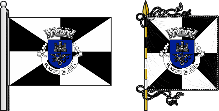 Bandeira e estandarte do Município de Serpa - Serpa municipal flag and banner