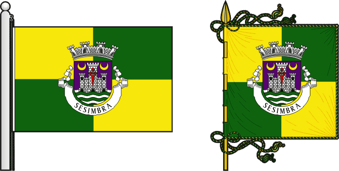 Terceira proposta para a bandeira e estandarte do Município de Sesimbra - Sesimbra municipal flag and banner third proposal