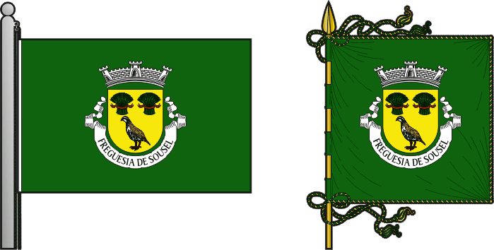 Bandeira e estandarte da freguesia de Sousel - Sousel civil parish, flag and banner Bandeira e estandarte da freguesia de Sousel - Sousel civil parish, flag and banner