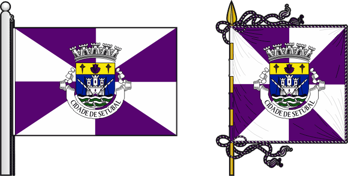 Bandeira e estandarte do Município de Setúbal - Setúbal municipal flag and banner Bandeira e estandarte do Município de Setúbal - Setúbal municipal flag and banner