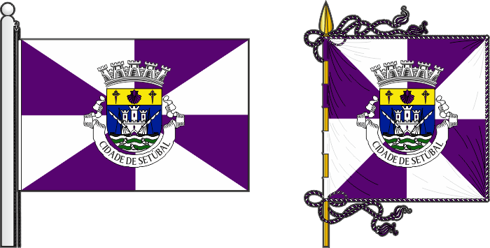 Bandeira e estandarte do Município de Setúbal - Setúbal municipal flag and banner Bandeira e estandarte do Município de Setúbal - Setúbal municipal flag and banner