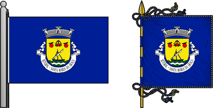Bandeira e estandarte da antiga freguesia de Setúbal (Santa Maria da Graça) - Setúbal (Santa Maria da Graça) former civil parish, flag and banner Bandeira e estandarte da antiga freguesia de SSetúbal (Santa Maria da Graça) - Setúbal (Santa Maria da Graça) former civil parish, flag and banner