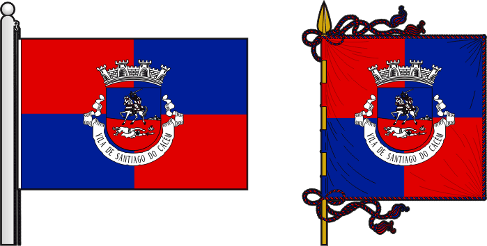 Bandeira e estandarte do Município de Santiago do Cacém - Santiago do Cacém municipal flag and banner Bandeira e estandarte do Município de Santiago do Cacém - Santiago do Cacém municipal flag and banner