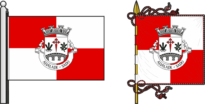 Bandeira e estandarte da freguesia de Alvalade - Alvalade civil parish, flag and banner
