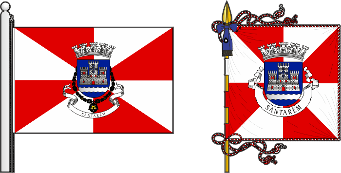 Bandeira e estandarte do Município de Santarém - Santarém municipal flag and banner Bandeira e estandarte do Município de Santarém - Santarém municipal flag and banner