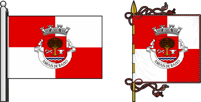 Bandeira e estandarte da freguesia de Amiais de Baixo - Amiais de Baixo civil parish, flag and banner Bandeira e estandarte da freguesia de Amiais de Baixo - Amiais de Baixo civil parish, flag and banner