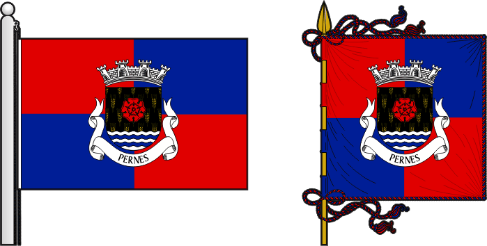 Bandeira e estandarte da freguesia de Pernes - Pernes civil parish, flag and banner Bandeira e estandarte da freguesia de Pernes - Pernes civil parish, flag and banner