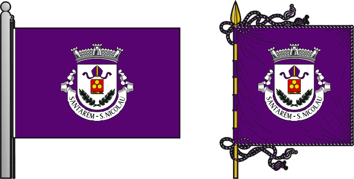 Bandeira e estandarte da antiga freguesia de Santarém (São Nicolau) - Santarém (São Nicolau) former civil parish, flag and banner