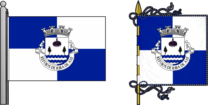 Bandeira e estandarte da antiga freguesia de Refojos de Riba de Ave - Refojos de Riba de Ave former civil parish, flag and banner