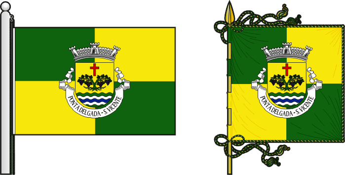 Bandeira e estandarte da freguesia de Ponta Delgada - Ponta Delgada civil parish, flag and banner Bandeira e estandarte da freguesia de Ponta Delgada - Ponta Delgada civil parish, flag and banner