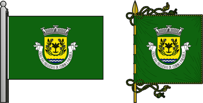 Bandeira e estandarte da Freguesia de Cedrim e Paradela - Cedrim and Paradela civil parish, flag and banner
