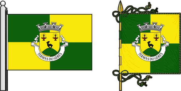 Bandeira e estandarte da Vila das Termas do Gerês - Termas do Gerês Town, flag and banner