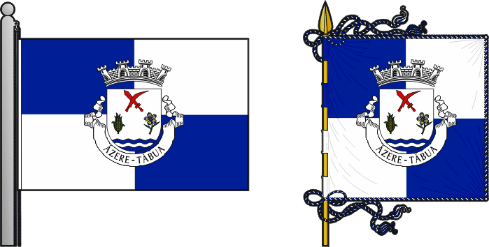 Bandeira e estandarte da antiga freguesia de Ázere - Ázere former civil parish, flag and banner