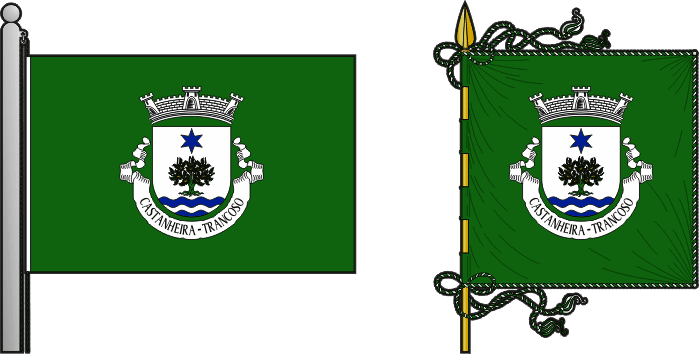 Bandeira e estandarte da freguesia de Castanheira - Castanheira civil parish, flag and banner Bandeira e estandarte da freguesia de Castanheira - Castanheira civil parish, flag and banner