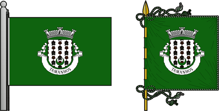 Bandeira e estandarte da freguesia de Tamanhos - Tamanhos civil parish, flag and banner Bandeira e estandarte da freguesia de Tamanhos - Tamanhos civil parish, flag and banner