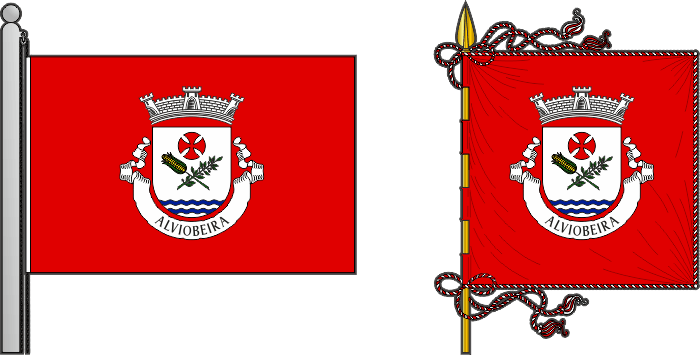 Bandeira e estandarte da antiga freguesia de Alviobeira - Alviobeira former civil parish, flag and banner Bandeira e estandarte da antiga freguesia de Alviobeira - Alviobeira former civil parish, flag and banner
