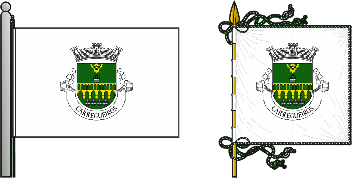 Bandeira e estandarte da freguesia de Carregueiros - Carregueiros civil parish, flag and banner Bandeira e estandarte da freguesia de Carregueiros - Carregueiros civil parish, flag and banner