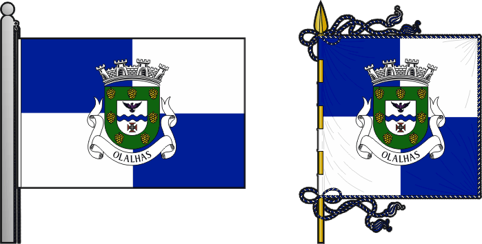 Bandeira e estandarte da freguesia de Olalhas - Olalhas civil parish, flag and banner Bandeira e estandarte da freguesia de Olalhas - Olalhas civil parish, flag and banner
