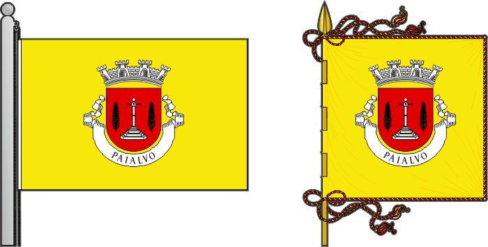 Bandeira e estandarte da freguesia de Paialvo - Paialvo civil parish, flag and banner