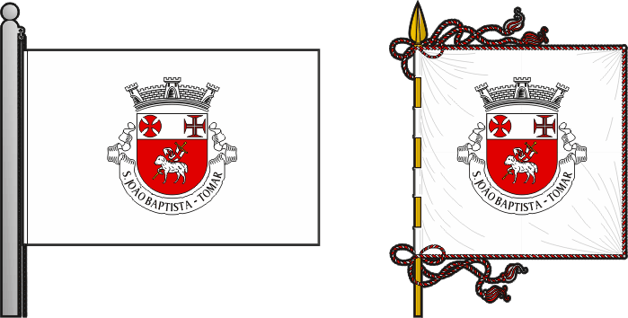 Bandeira e estandarte da antiga freguesia de Tomar (São João Baptista) - Tomar (São João Baptista) former civil parish, flag and banner Bandeira e estandarte da antiga freguesia de Tomar (São João Baptista) - Tomar (São João Baptista) former civil parish, flag and banner