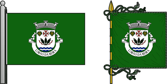 Bandeira e estandarte da freguesia de Lobão da Beira - Lobão da Beira civil parish, flag and banner Bandeira e estandarte da freguesia de Lobão da Beira - Lobão da Beira civil parish, flag and banner