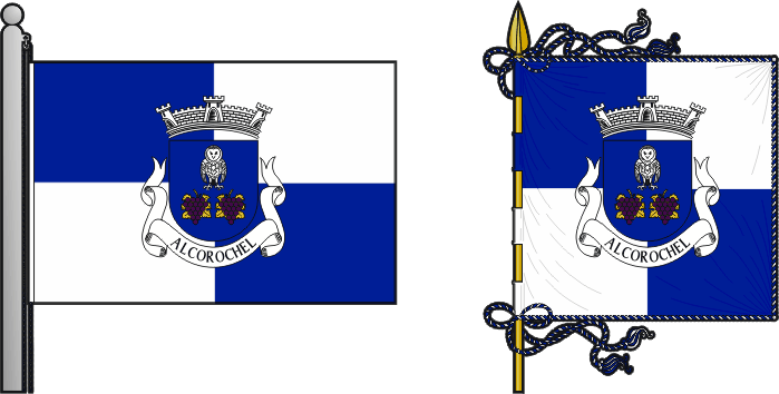 Bandeira e estandarte da antiga freguesia de Alcorochel - Alcorochel former civil parish, flag and banner Bandeira e estandarte da antiga freguesia de Alcorochel - Alcorochel former civil parish, flag and banner