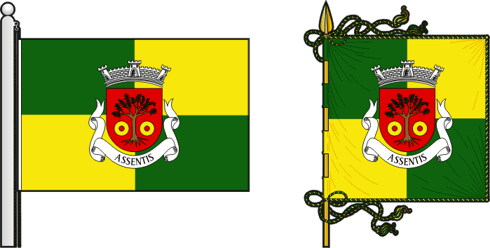 Bandeira e estandarte da freguesia de Assentis - Assentis civil parish, flag and banner Bandeira e estandarte da freguesia de Assentis - Assentis civil parish, flag and banner