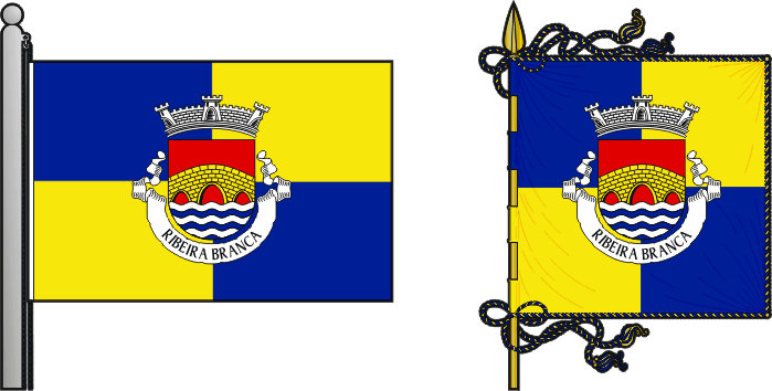 Bandeira e estandarte da antiga freguesia de Ribeira Branca - Ribeira Branca former civil parish, flag and banner