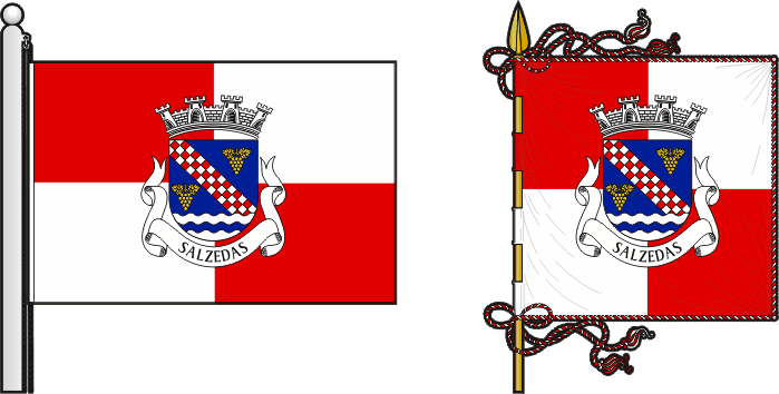 Bandeira e estandarte da freguesia de Salzedas - Salzedas civil parish, flag and banner Bandeira e estandarte da freguesia de Salzedas - Salzedas civil parish, flag and banner