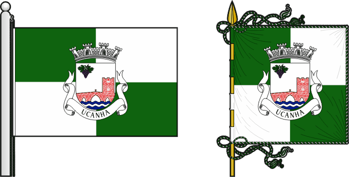 Bandeira e estandarte da antiga freguesia de Ucanha - Ucanha former civil parish, flag and banner Bandeira e estandarte da antiga freguesia de Ucanha - Ucanha former civil parish, flag and banner