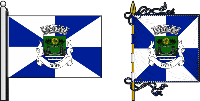 Bandeira e estandarte do Município da Trofa - Trofa municipal flag and banner Bandeira e estandarte do Município da Trofa - Trofa municipal flag and banner